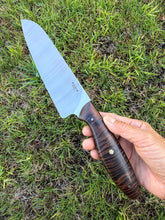 Load image into Gallery viewer, Santoku_Curly Koa wood handle (A)