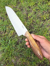 Load image into Gallery viewer, Santoku_Curly Koa wood handle (White Koa)
