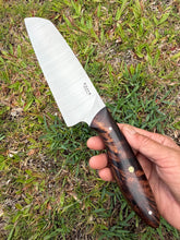 Load image into Gallery viewer, 6" Santoku_Curly Koa wood handle

