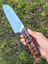 Load image into Gallery viewer, 6" Santoku_Curly Koa wood handle
