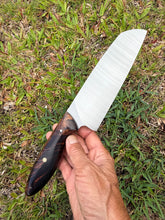 Load image into Gallery viewer, 6" Santoku_Curly Koa wood handle
