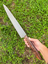 Load image into Gallery viewer, 12&quot; Sashimi_Curly Koa wood handle (acid etch)
